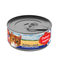 Родные корма консервы для кошек с индейкой и уткой по-уездному 100 гр.